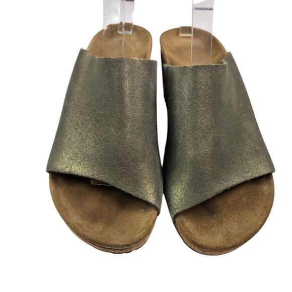 Birkenstock Namica by Papillio Sandal Size US 7 EU 38 Stone Gold Shimmer Wedge - Picture 5 of 7